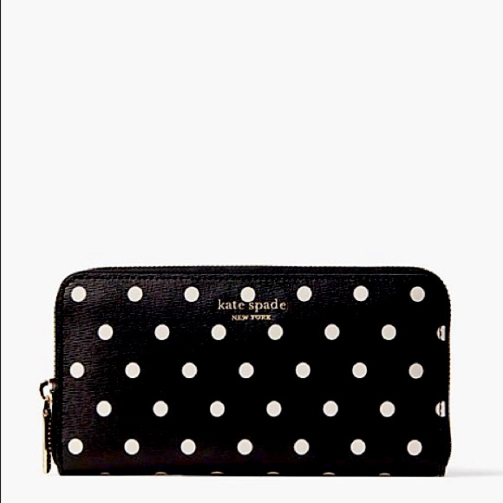 Kate Spade New York spencer cabana dot zip-around continental wallet  NWT